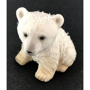 Polyresin - Isbjørn sittende liten