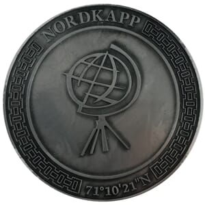 Magnet metall - Globe Nordkapp - spesialdesign for kunde