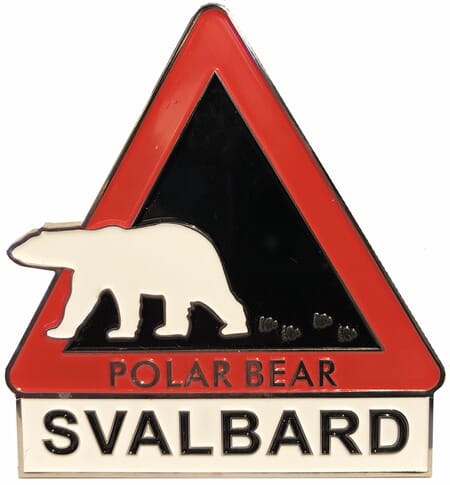 Magnet metall -  Isbjørn ut av skilt Svalbard