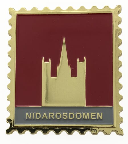 Magnet metall - Nidarosdomen rød frimerke