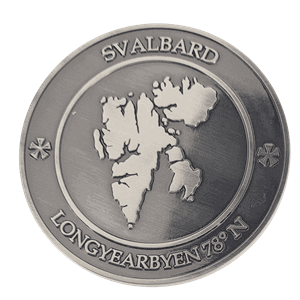 Magnet metall rund -  Svalbard kart rund