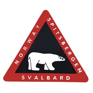 PVC magnet - Isbjørn trekant Svalbard - spesialdesign kunde