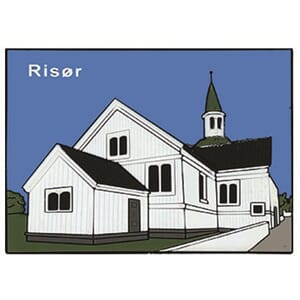 PVC magnet - Risør kirke - spesialdesignet for kunde