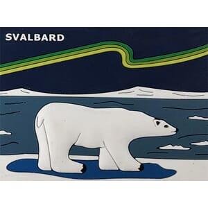 PVC magnet - Isbjørn nordlys Svalbard - spesialdesign kunde
