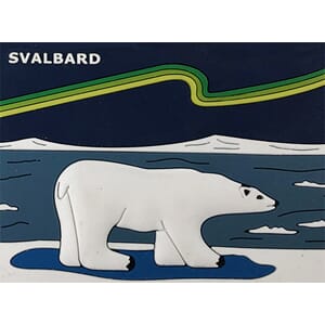 PVC magnet - Isbjørn nordlys Svalbard - spesialdes kunde