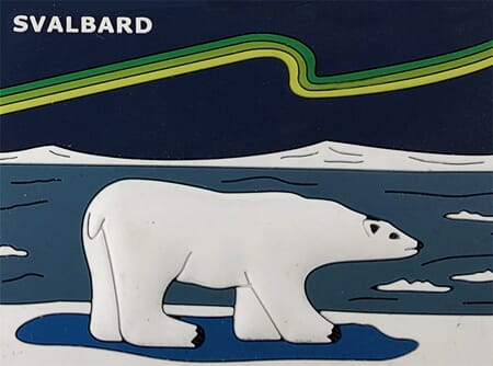 PVC magnet - Isbjørn nordlys Svalbard - spesialdes kunde