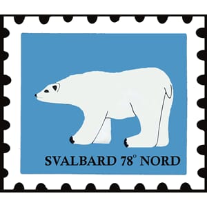 PVC magnet - Svalbard isbjørn frimerke - spesialdesign kunde