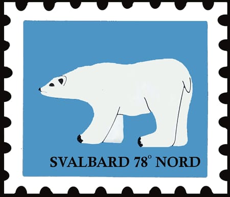 PVC magnet - Svalbard isbjørn frimerke - spesialdesign kunde