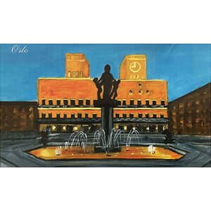 Prospektkort  - Oslo Rådhus