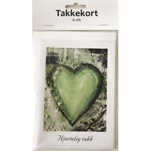 Invitasjon Hjerter grønn pk. a` 6 stk