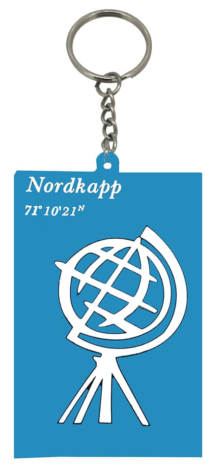 Nøkkelring PVC - Nordkapp Globe Turkis - spesialdesign kunde