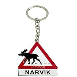 Nøkkelring metall - Elg ut av skilt Narvik