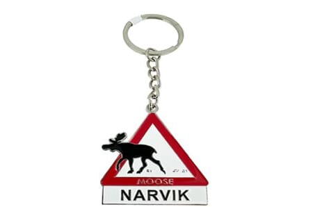 Nøkkelring metall - Elg ut av skilt Narvik