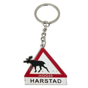 Nøkkelring metall - Elg ut av skilt Harstad