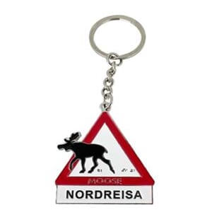 Nøkkelring metall - Elg ut av skilt Nordreisa