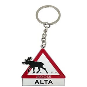Nøkkelring metall - Elg ut av skilt Alta