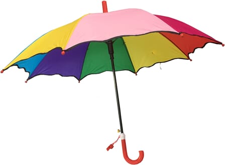 Paraply - Barn m fløyte - regnbue