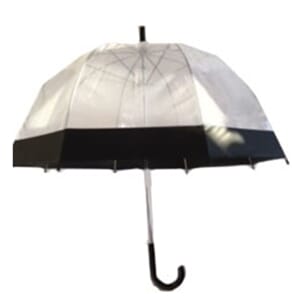 Paraply - Transparent sort kant UTGÅR