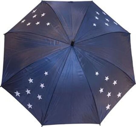 Paraply - Stjerne blå (sort skaft)