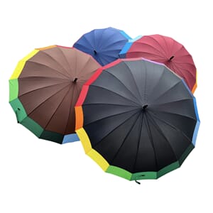 Paraply - Regnbue stor 4 farger
