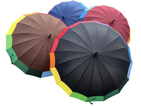 Paraply - Regnbue stor 4 farger