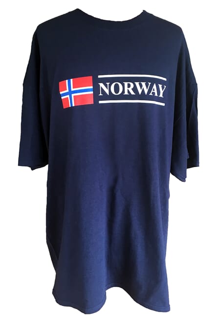 T Skjorte Norway with flag blå