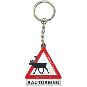 Nøkkelring metall  - Rein ut av skilt Kautokeino