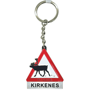 Nøkkelring metall  - Rein ut av skilt Kirkenes