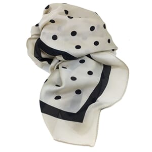 Sjal - polyester, mod 3, creme med prikker