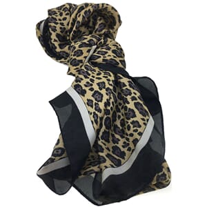 Sjal - polyester, mod 4, tiger sort