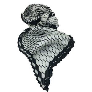 Sjal - polyester, mod 5, ruter sort/hvit