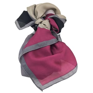 Sjal - polyester, mod 8, Ceriss med ruter