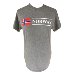 T skjorte - Norway med flagg Grå