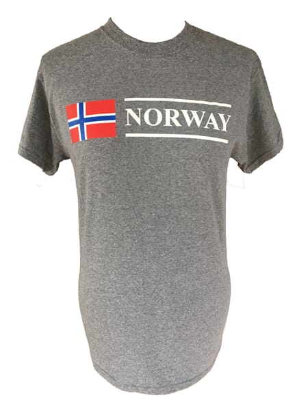 T skjorte - Norway med flagg Grå